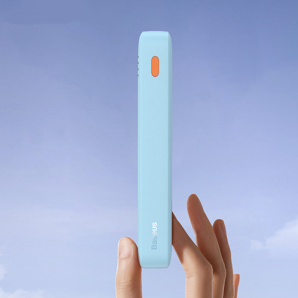Baseus Airpow 20W 20000mAh Power Bank med hvid Baseus Simple Series USB-A - USB-C 50cm Kabel - Blå