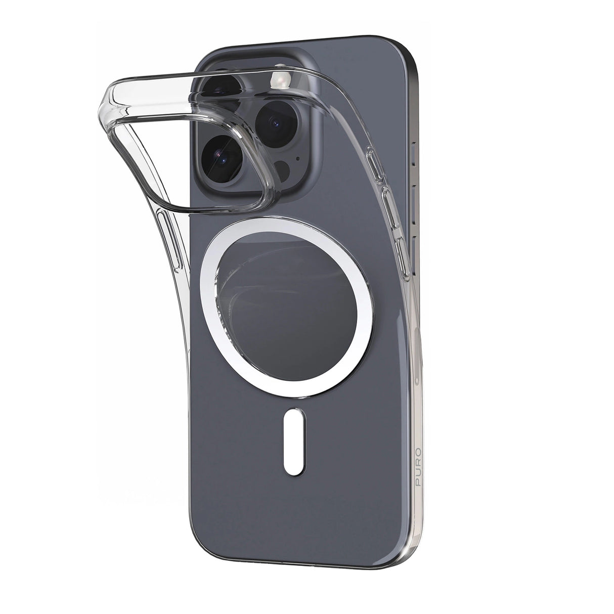 Puro 03 Mag MagSafe Silicone Case til iPhone 16 Pro Max - Gennemsigtig