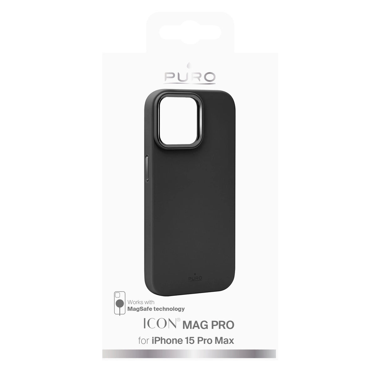 Puro Icon Mag Pro MagSafe Silicone Case til iPhone 15 Pro Max - sort