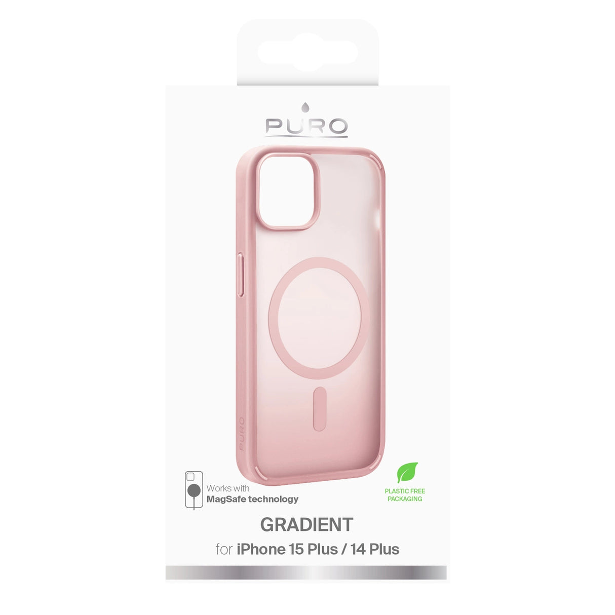 Puro Gradient MagSafe Silicone Case til iPhone 15 Plus - Pink