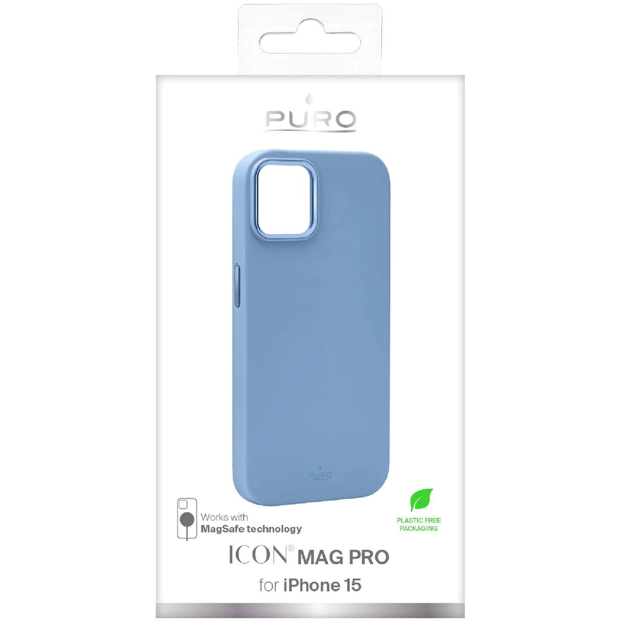 Puro Icon Mag Pro MagSafe Silicone Case til iPhone 15 - Lysblå