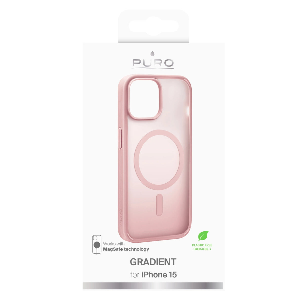 Puro Gradient MagSafe Silicone Case til iPhone 15 - Pink
