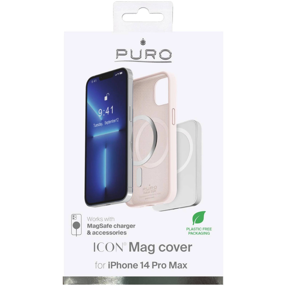 Puro Icon Mag MagSafe Silicone Case til iPhone 14 Pro Max - Pink