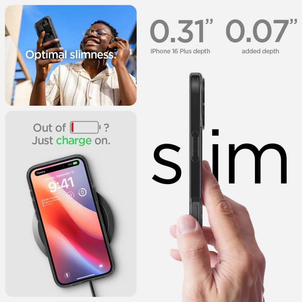 Spigen Ultra Hybrid MagSafe Zero One til iPhone 16 - mørkgrå