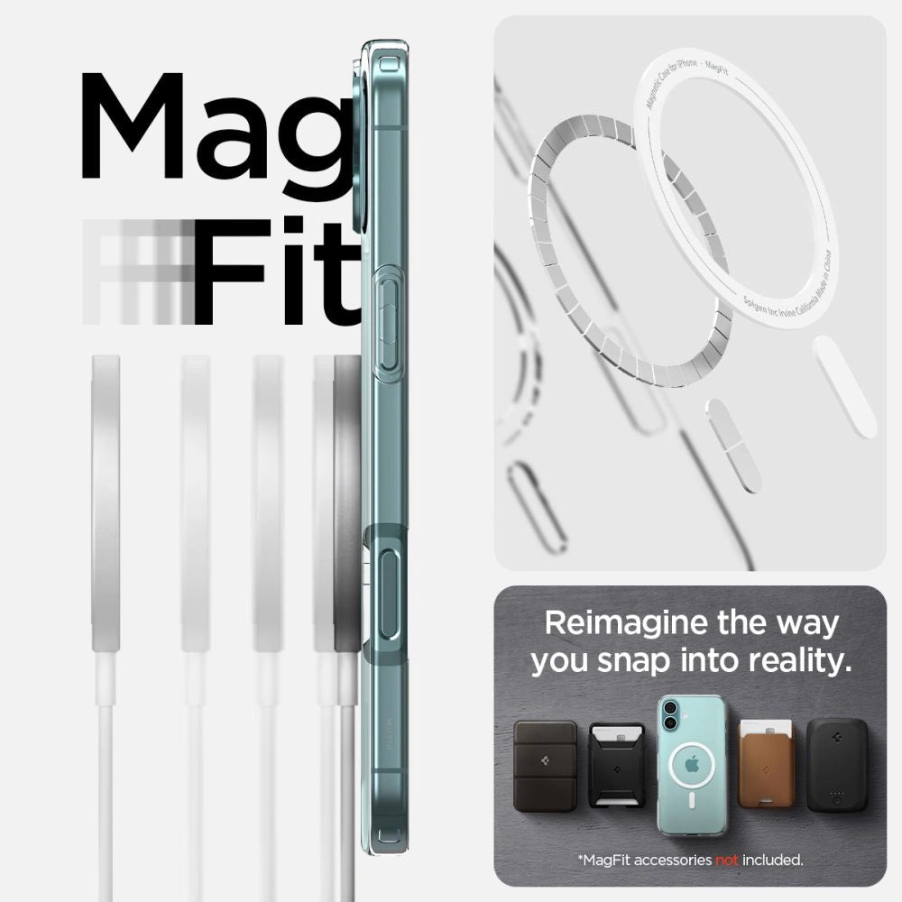 Spigen Liquid Crystal Mag Case med MagSafe til iPhone 16 - klar