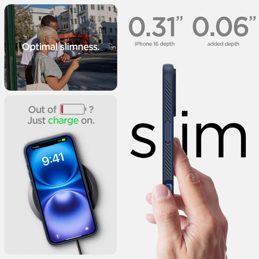 Spigen Liquid Air iPhone 16 Case - Blå