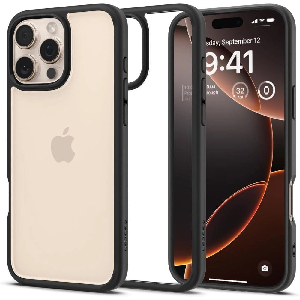 Spigen Ultra Hybrid iPhone 16 Pro Case - Matte sort