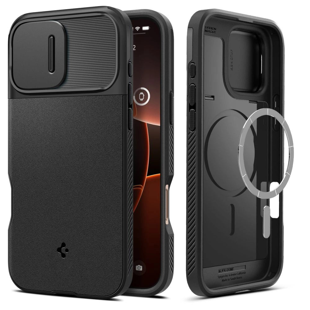 Spigen Optik Armor Mag Case med MagSafe til iPhone 16 Pro Max - sort