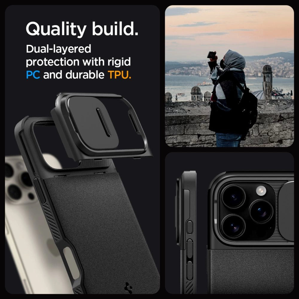 Spigen Optik Armor Mag Case med MagSafe til iPhone 16 Pro Max - sort