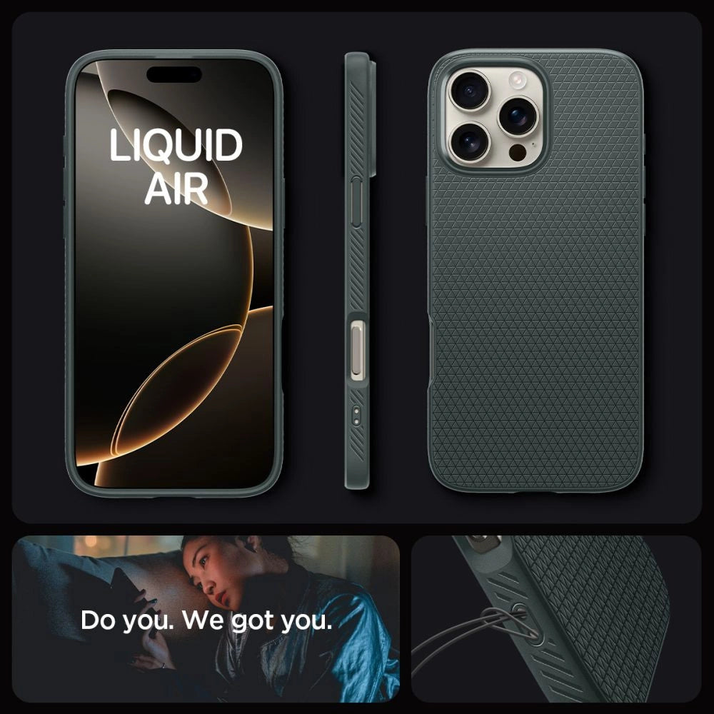 Spigen Liquid Air Case til iPhone 16 Pro Max - Grøn
