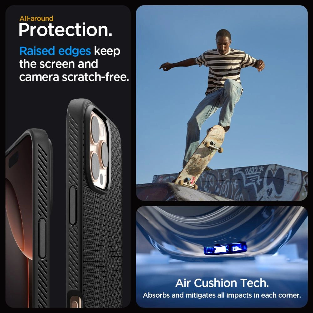 Spigen Liquid Air Case til iPhone 16 Pro Max - sort