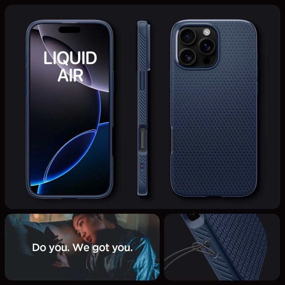 Spigen Liquid Air Case til iPhone 16 Pro Max - Blå