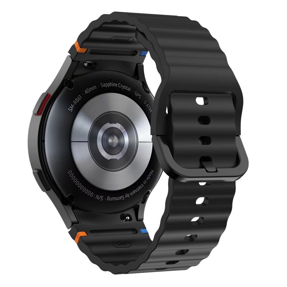 Tech-Protect Silicone Sport Strap til Samsung Galaxy Watch 4 / 5 / 5 Pro / 6 / 7 / FE - sort