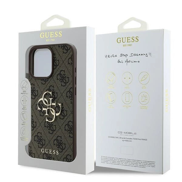 Guess 4G Big Logo Case for iPhone 16 Pro - Brown