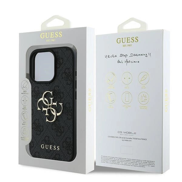 Guess 4G Big Logo Case for iPhone 16 Pro - Black