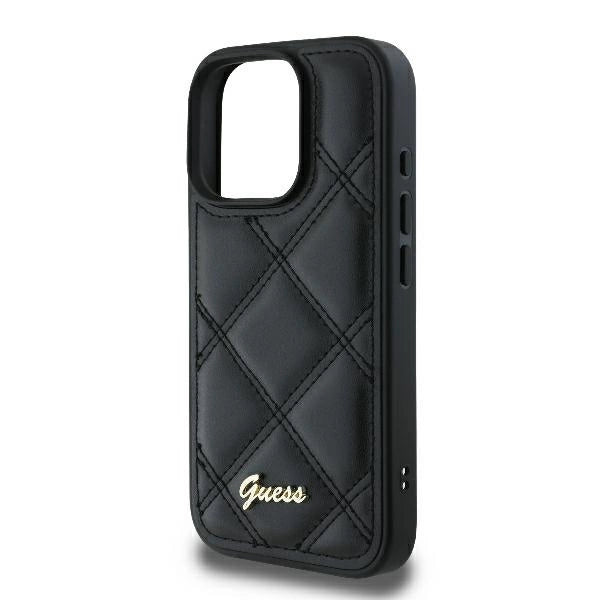 Guess Quilted Metal Logo iPhone 16 Pro Case - sort