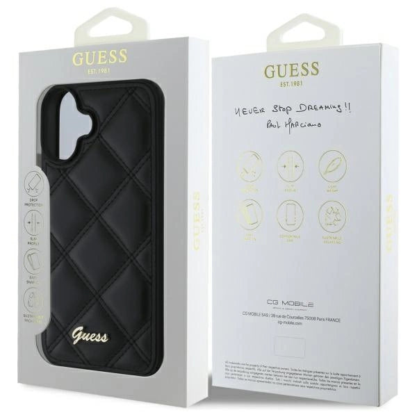 Guess Quilted Metal Logo iPhone 16 Plus Case - sort
