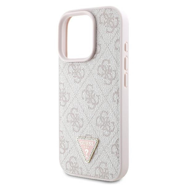 Guess læder 4G Triangle Strass MagSafe Case til iPhone 16 Pro Max - Pink