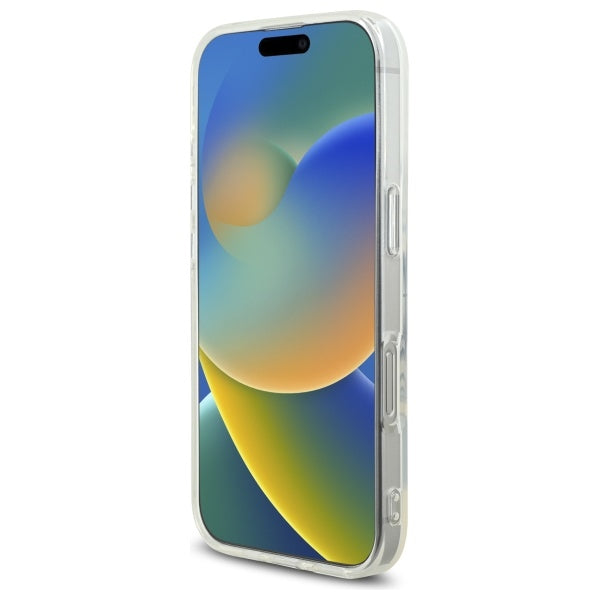 Guess IML Rhinestones MagSafe Case til iPhone 16 Pro Max - hvid