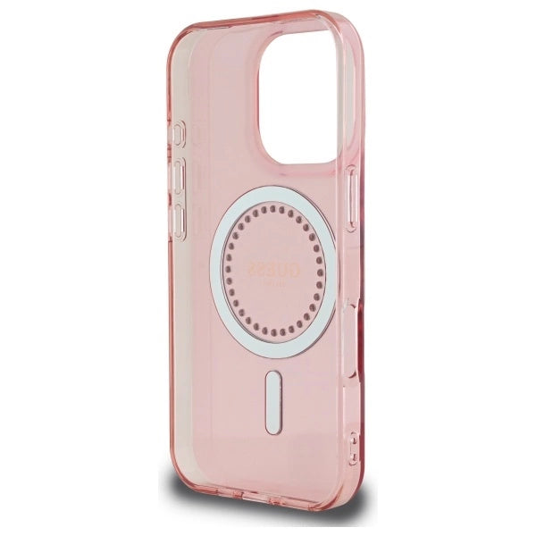 Guess IML Rhinestones MagSafe iPhone 16 Pro Max-fodtæppe - Pink