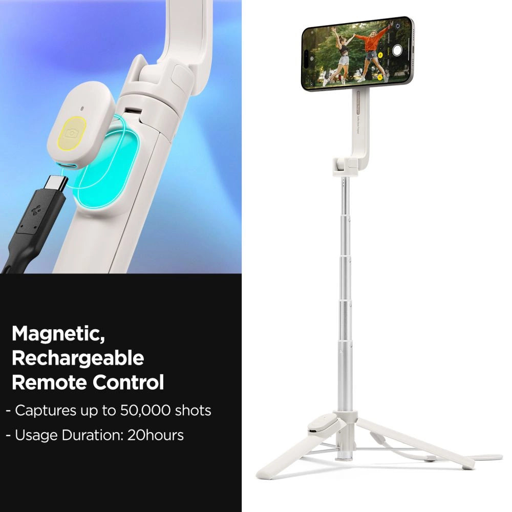 Selfie stick Spigen S571W MagSafe Bluetooth med stativ - beige