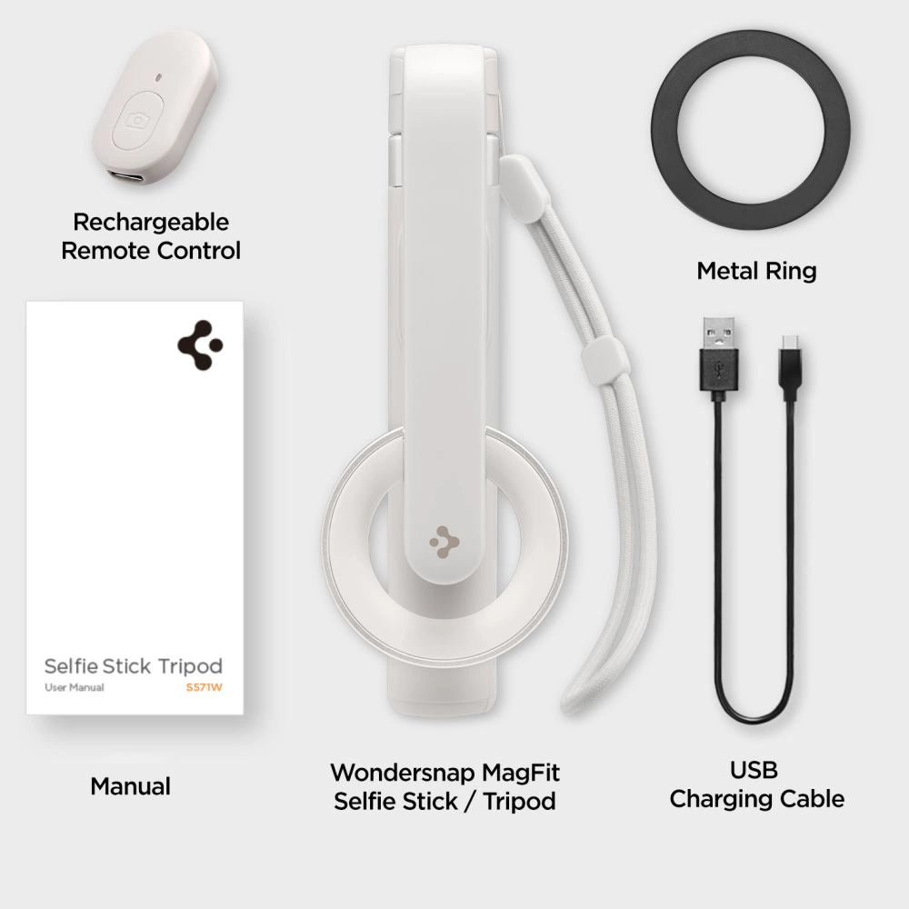 Selfie stick Spigen S571W MagSafe Bluetooth med stativ - beige