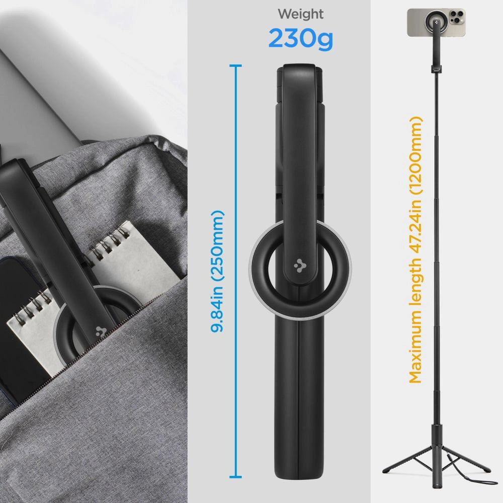 Selfie stick Spigen S580W MagSafe Bluetooth med stativ - sort
