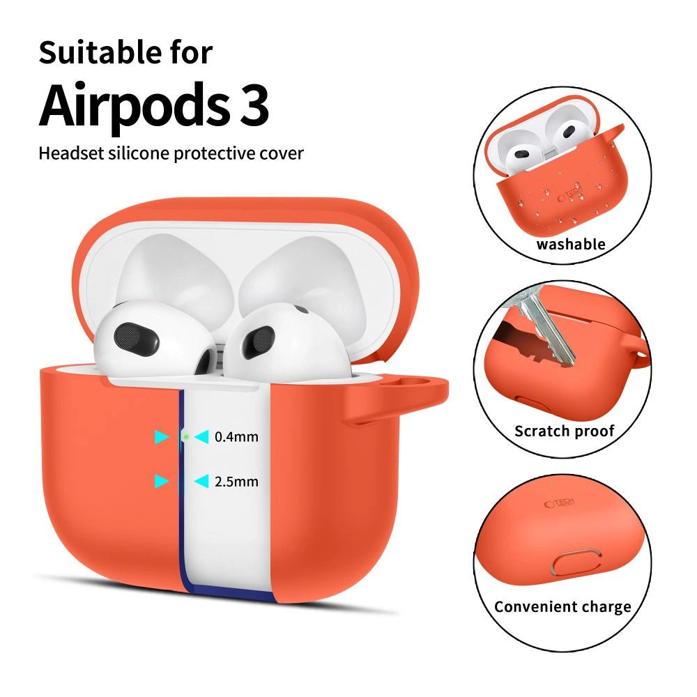 Tech-Protect Silicone Hook Case til Apple AirPods 3 - Orange