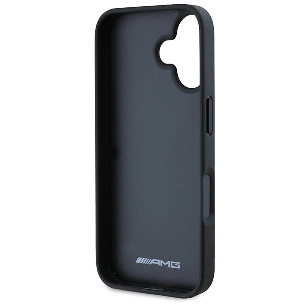 AMG læder med udstemplede linjer sort logo iPhone 16 Case - sort