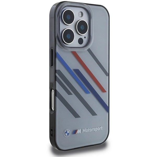 BMW Motosport IML Random Stripes iPhone 16 Pro Case - Gray
