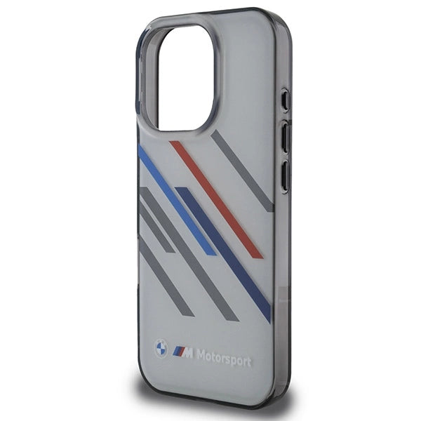 BMW Motosport IML Random Stripes iPhone 16 Pro Case - Gray