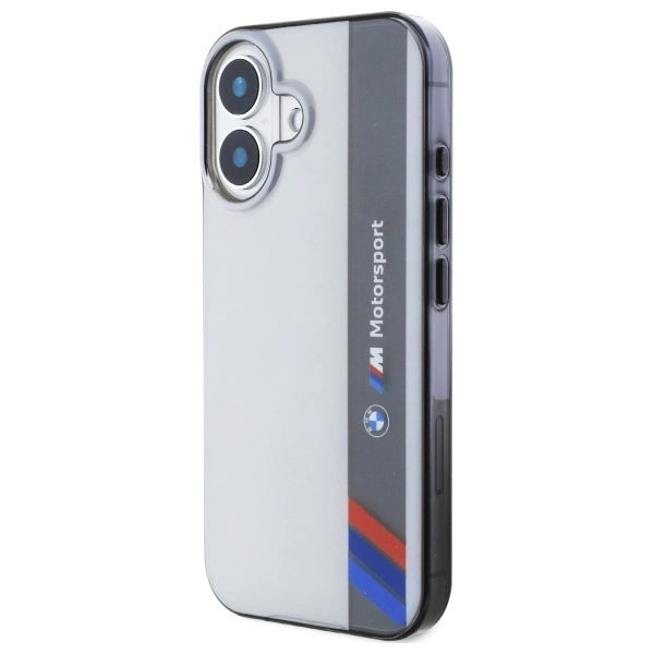 BMW Motosport IML Vertical Stripe iPhone 16 Plus Case - Grå