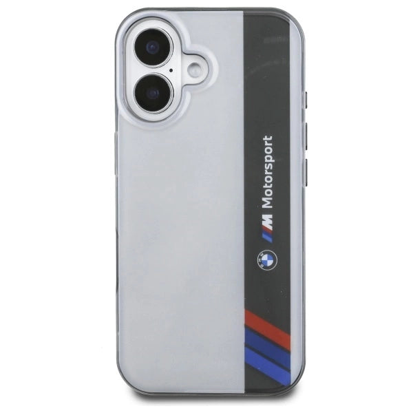 BMW Motosport IML Vertical Stripe iPhone 16 Plus Case - Grå