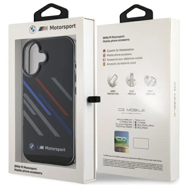BMW Motosport IML Random Stripes iPhone 16 Plus Case - sort