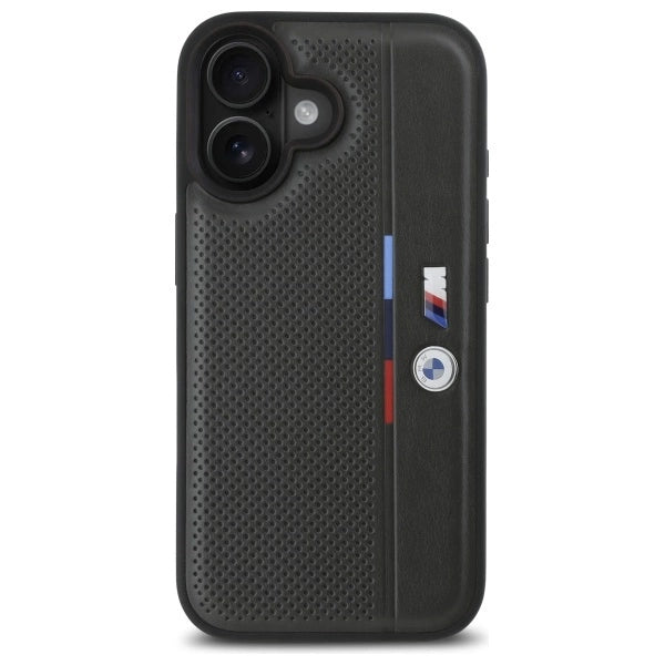 BMW M perforeret Tricolor Detail Line iPhone 16 Case - mørk grå
