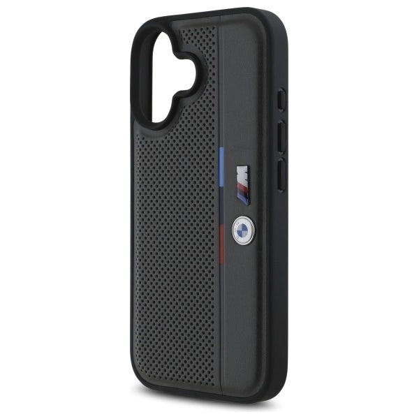 BMW M perforeret Tricolor Detail Line iPhone 16 Case - mørk grå