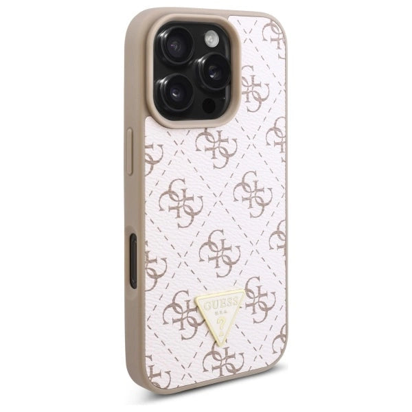 Guess ny 4G Triangle Case til iPhone 16 Pro - hvid