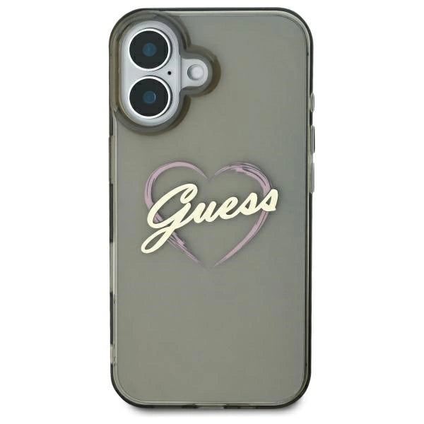 Guess IML Heart Case til iPhone 16 Plus - sort