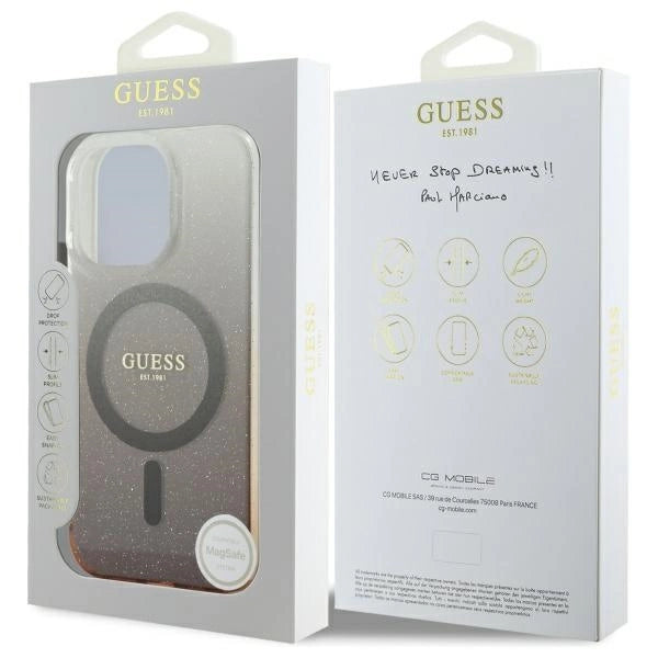 Guess IML Glitter Gradient MagSafe iPhone 16 Pro Case - Brunt