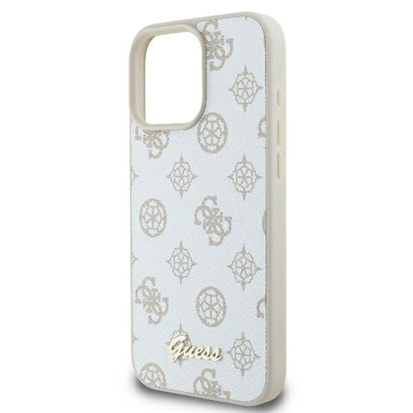 Guess Peony Script Logo MagSafe iPhone 16 Pro Case - Hvid