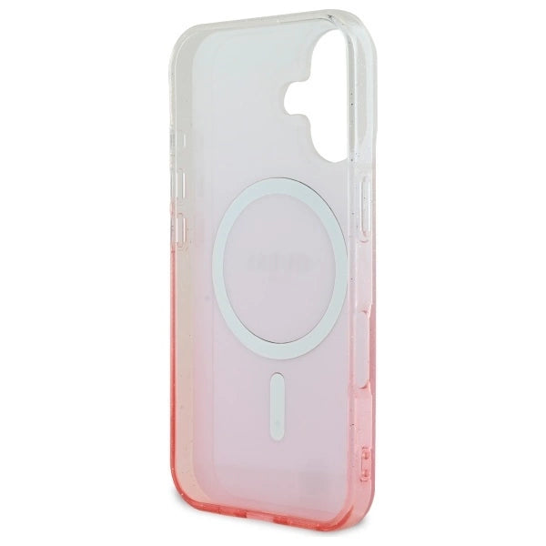 Guess IML Glitter Gradient MagSafe iPhone 16 Plus Case - Pink