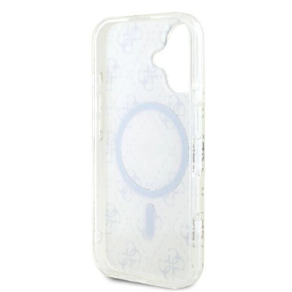 Guess IML 4G Background MagSafe iPhone 16 Case - White