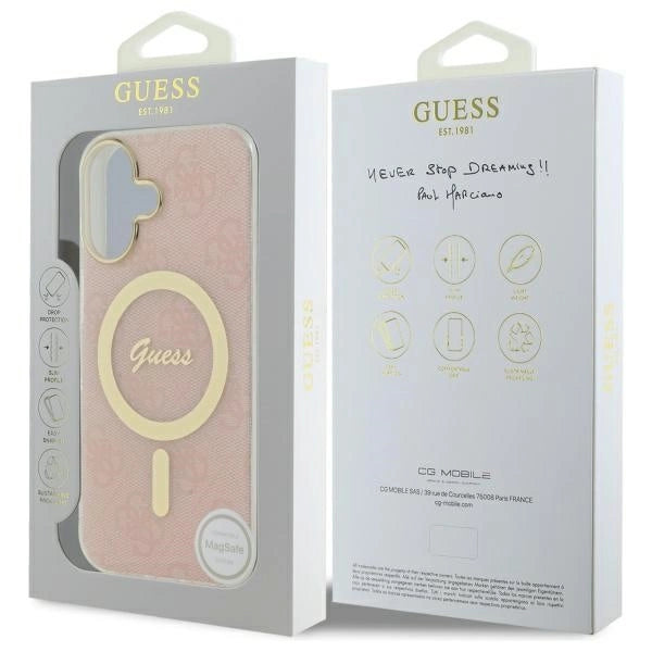 Guess IML 4G MagSafe iPhone 16 Case - Pink