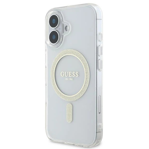 Guess IML Glitter Circle MagSafe iPhone 16 Case - Clear