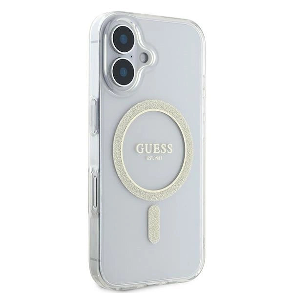 Guess IML Glitter Circle MagSafe iPhone 16 Case - Clear