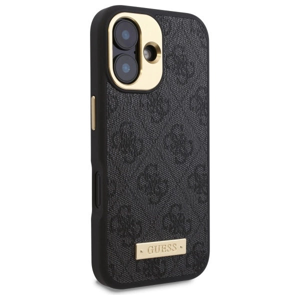Guess 4G Logo Plate MagSafe iPhone 16 Case - sort