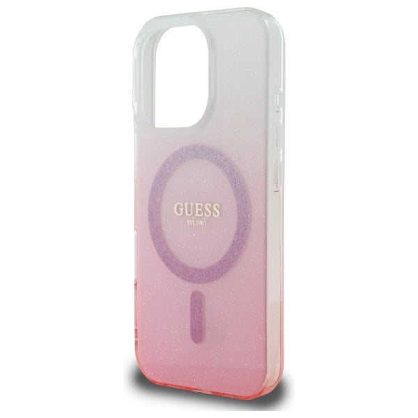 Guess IML Glitter Gradient MagSafe Case til iPhone 16 Pro Max - Pink