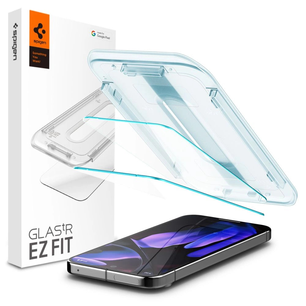 Spigen Glas.tR EZ Fit tempereret glas med applikator til Google Pixel 9 / 9 Pro (2 st.)