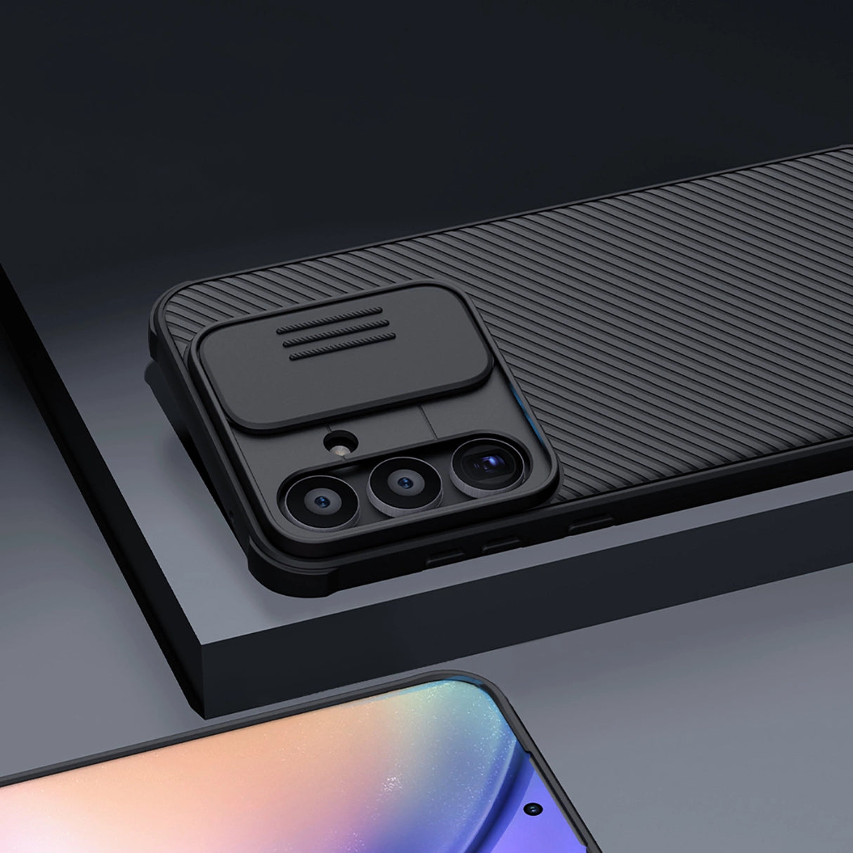 Nillkin CamShield Pro Case til Samsung Galaxy A55 med kameraomslag - sort