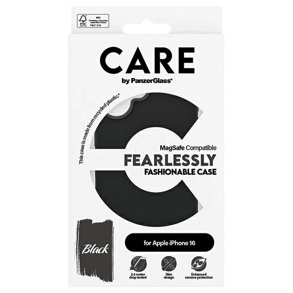 CARE af PanzerGlass Fashion Case iPhone 16 6.1" sort/sort MagSafe 1377